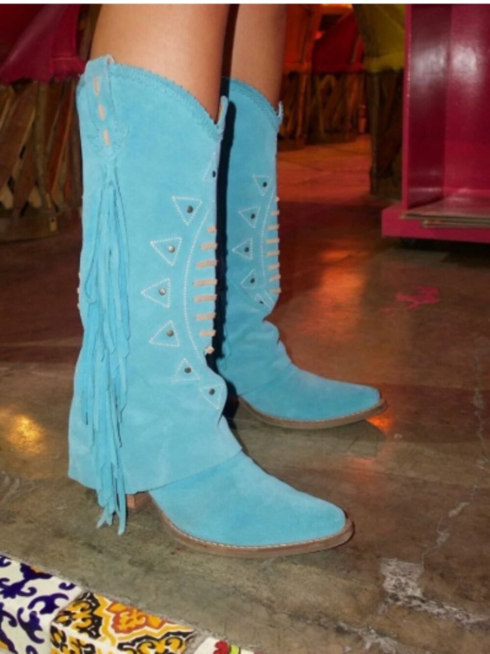 DINGO Suede Spirit Trail Fringe Boots 10T5269 NEW in box Made In Mexico - Picture 2 of 8